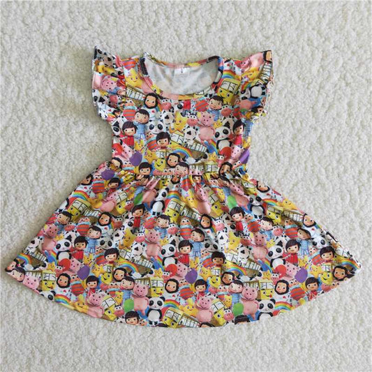 lovely carton girls dress summer skirt