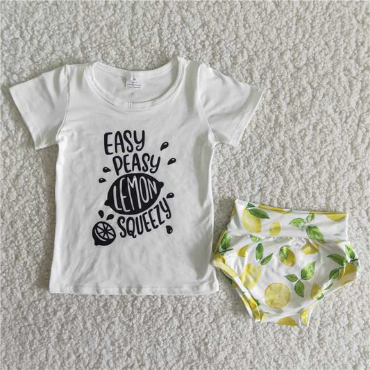 lemon Girls baby bummies sets summer shirt