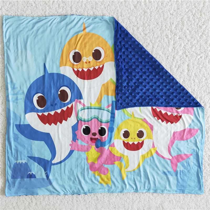 Shark Kids blankets size 29X32.68 inches milk silk and cotton