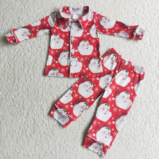 Santa Claus fall pajamas suit baby boys long sleeve pants 2 pieces outfits winter christmas set