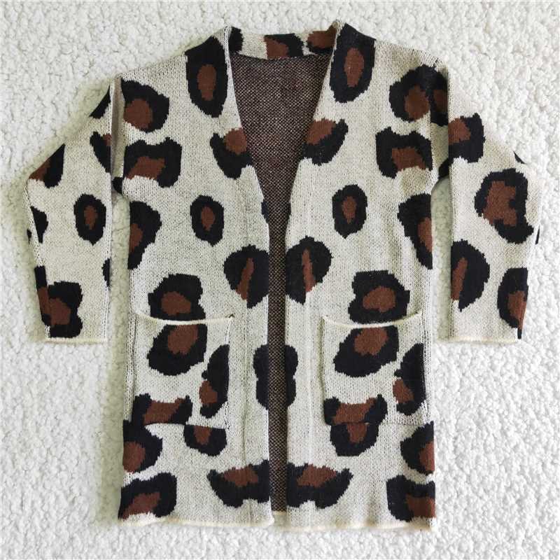 Leopard sweater long sleeve cardigan