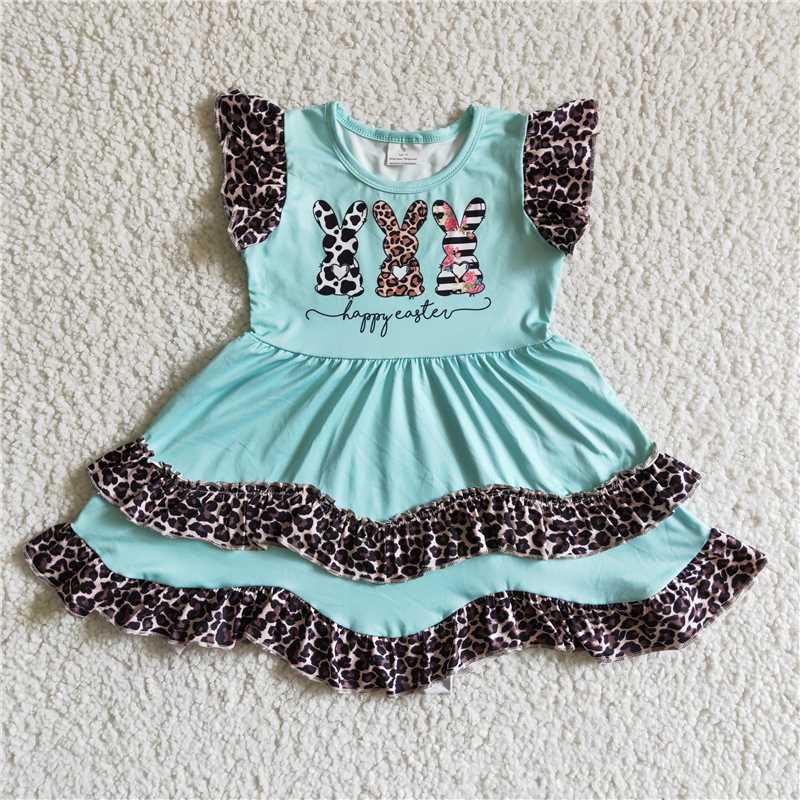 leopard bunny girls dress rabbit easter skirt