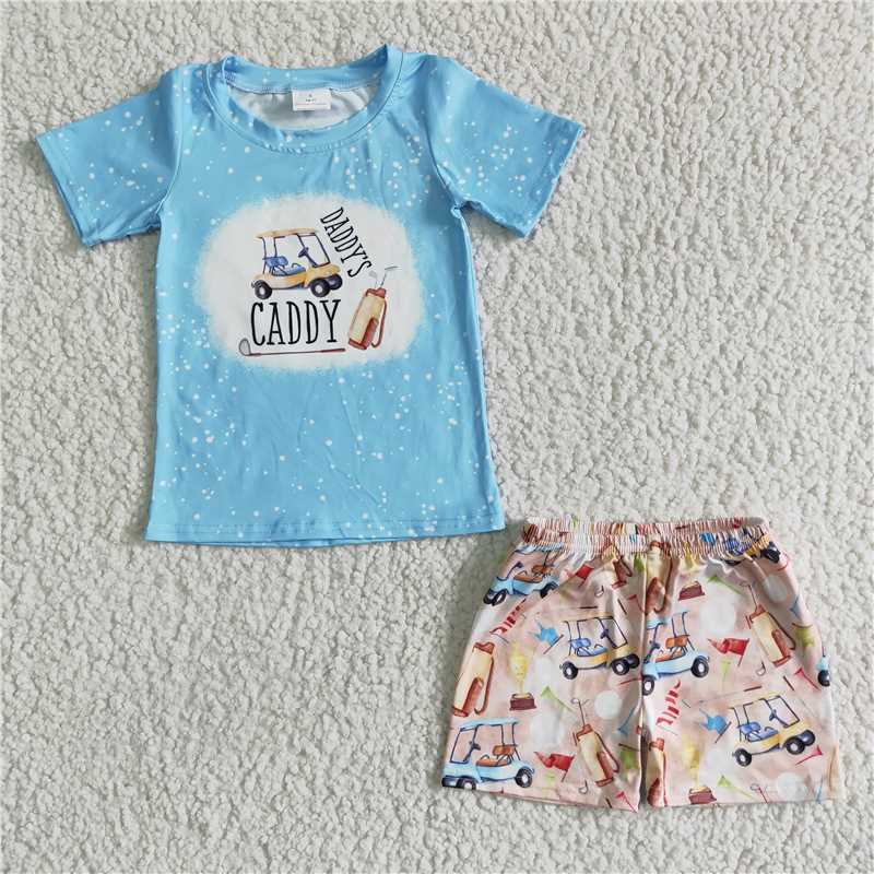 daddy's caddy boys summer sets shirt and shorts 2 pieces suit