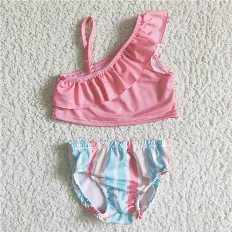 color stripes girls swimsuit match boy swimsuit