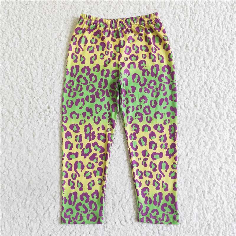 colored leopard print pants girls trousers