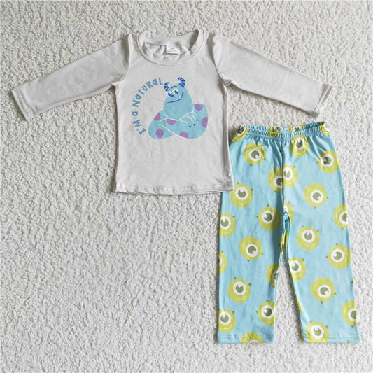 monster boy pajamas suit boy fall winter sets