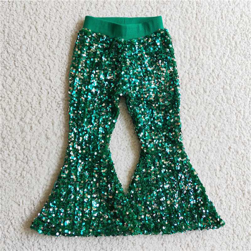 kids sequins bell pants girls trousers