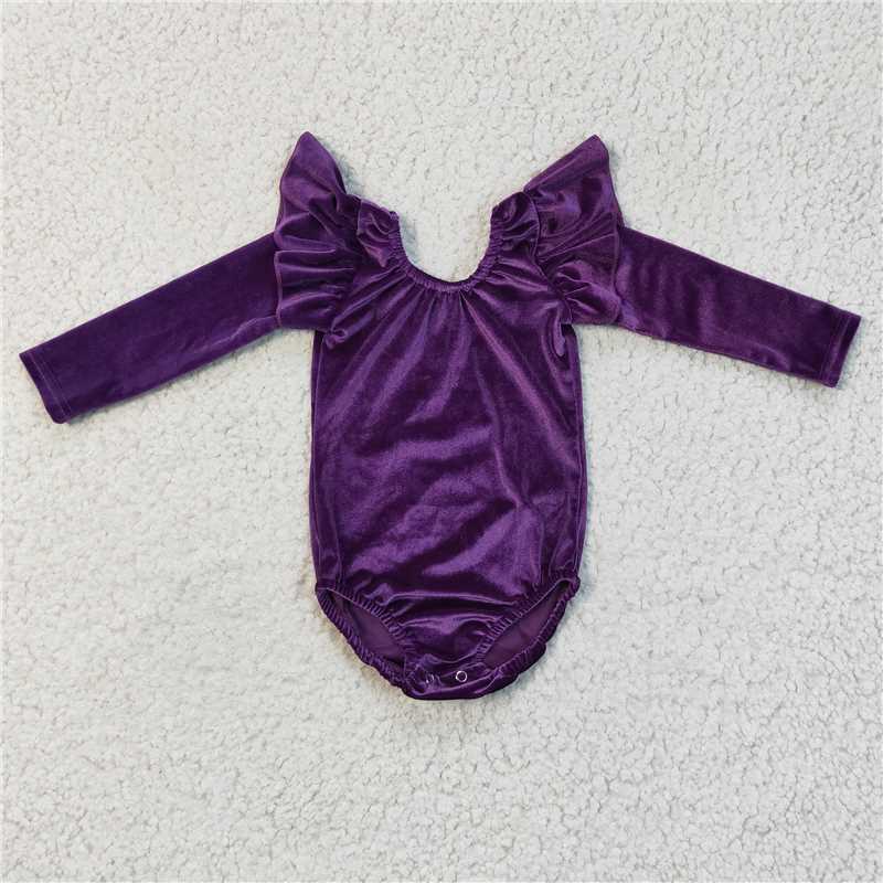 velvet bubble long sleeve baby romper