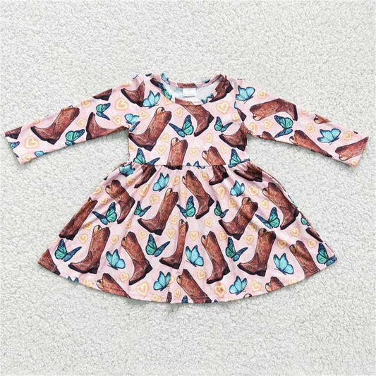 boot butterfly love dress Valentine's Day girls skirt kids clothes