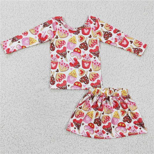 cake dessert shirt & dress cartoon girl set