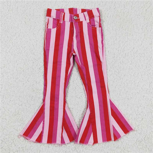 stripe denim bell jeans long pants