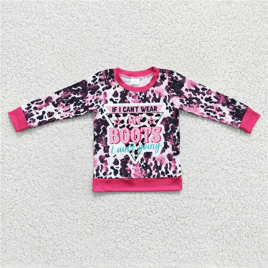 boots girls long sleeve shirt spring fall winter top