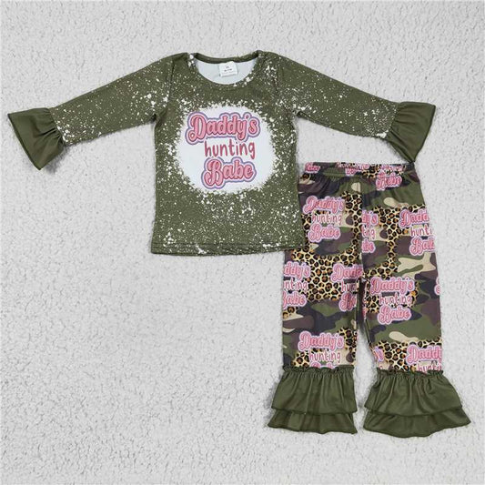 daddy's hunting babe shirt and camo bell pants girls outfits