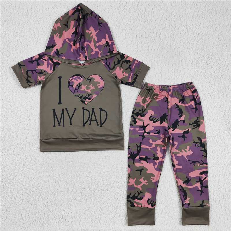 i love my dad shirt & camo pants hoodie boy set