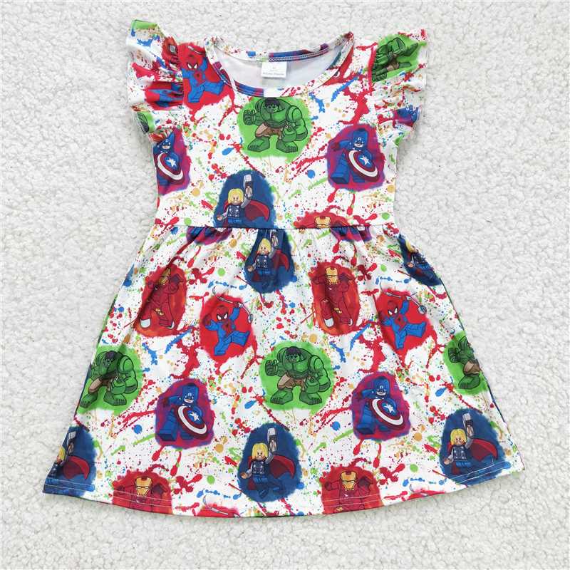 cartoon boys shirt match girls dress kids clothes