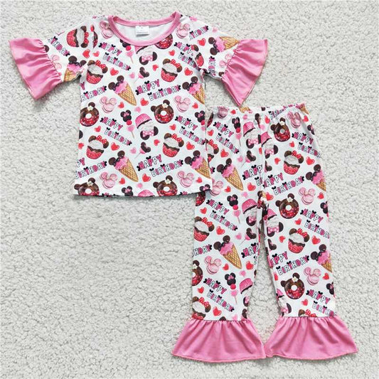 Happy birthday girl pajamas outfits kids clothes