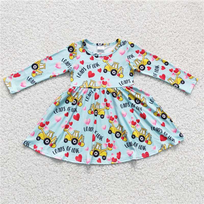 truck loads of love Valentine's Day skirt girls dress kid clothes