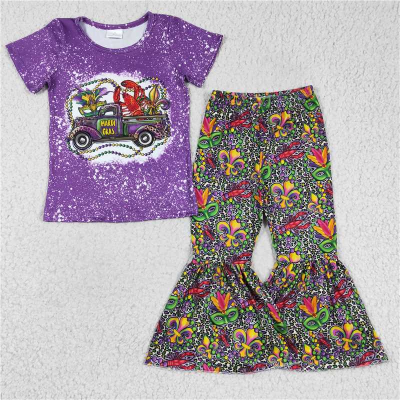 " mardi gras" fall spring set mask girl outfits kids clothes