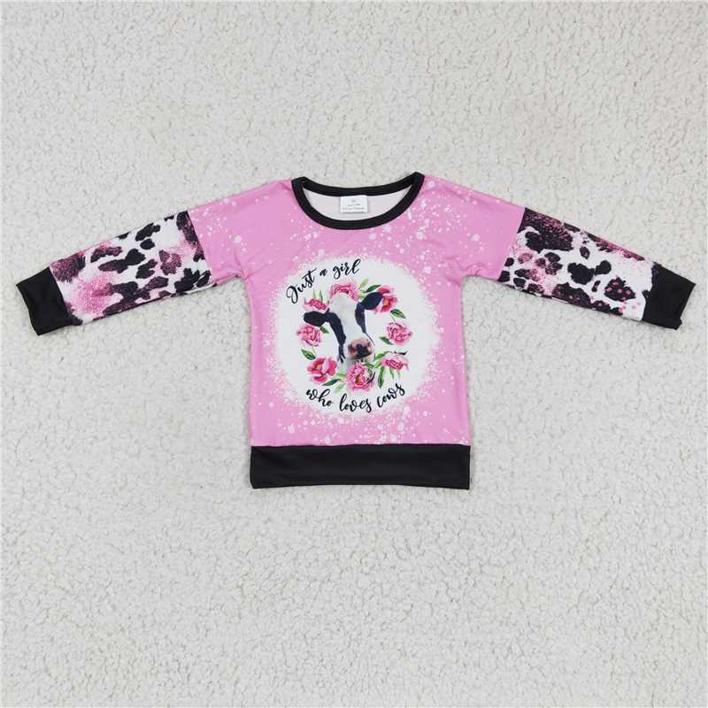 cow girls long sleeve shirt spring fall winter top