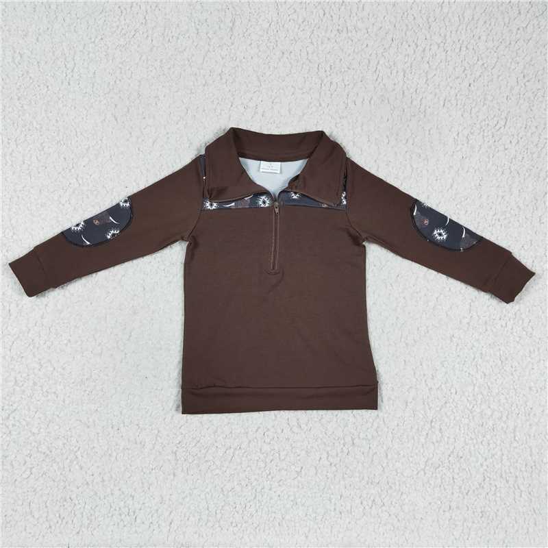 highland cow pullover boys long sleeve shirt kids tops