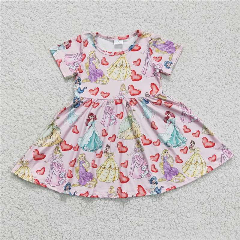 Princess heart Valentine's Day skirt girls dress kids clothes