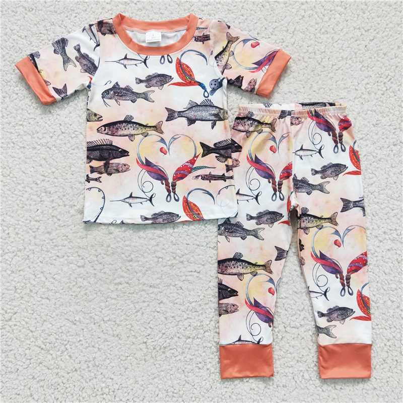 fishing shirt & pants pajamas set