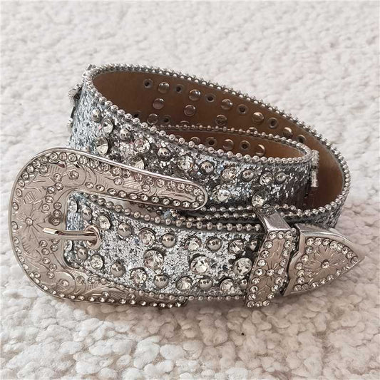 kids sparkling silver belt accessories