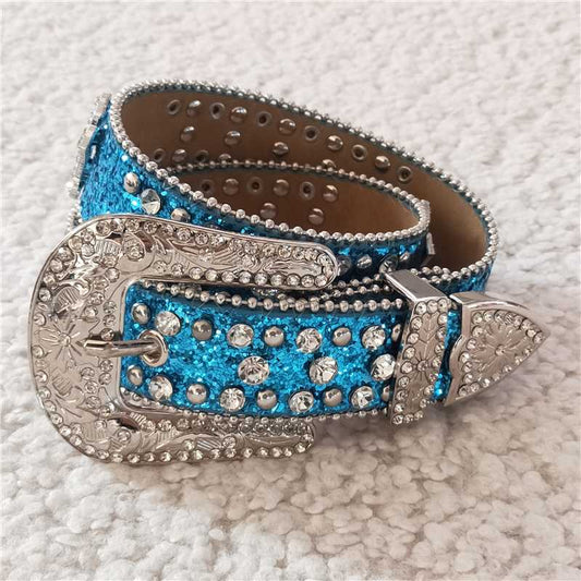 kids sparkling blue belt accessories