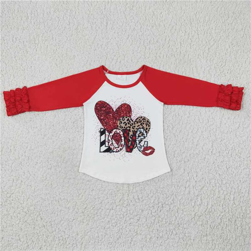 love Valentine's Day top long sleeve girl shirt