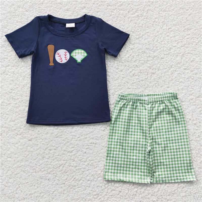 embroidery siblings baseball kids outfits match baby rompers and dress