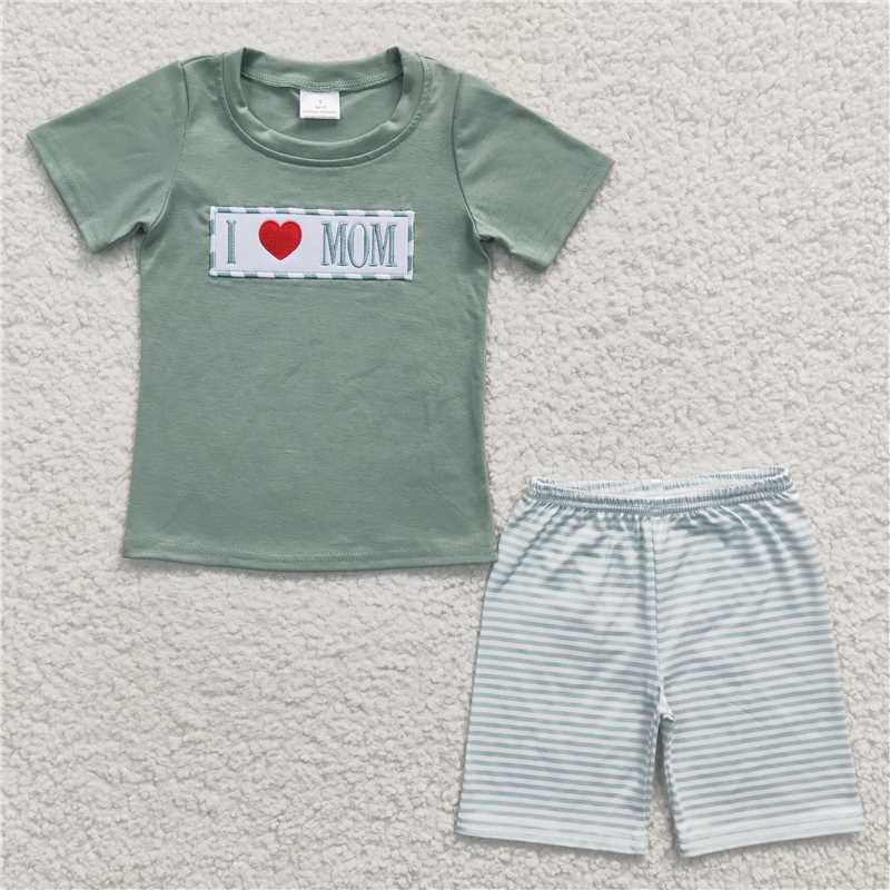 siblings embroidery i love mom kids outfits match baby rompers