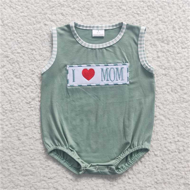 siblings embroidery i love mom kids outfits match baby rompers