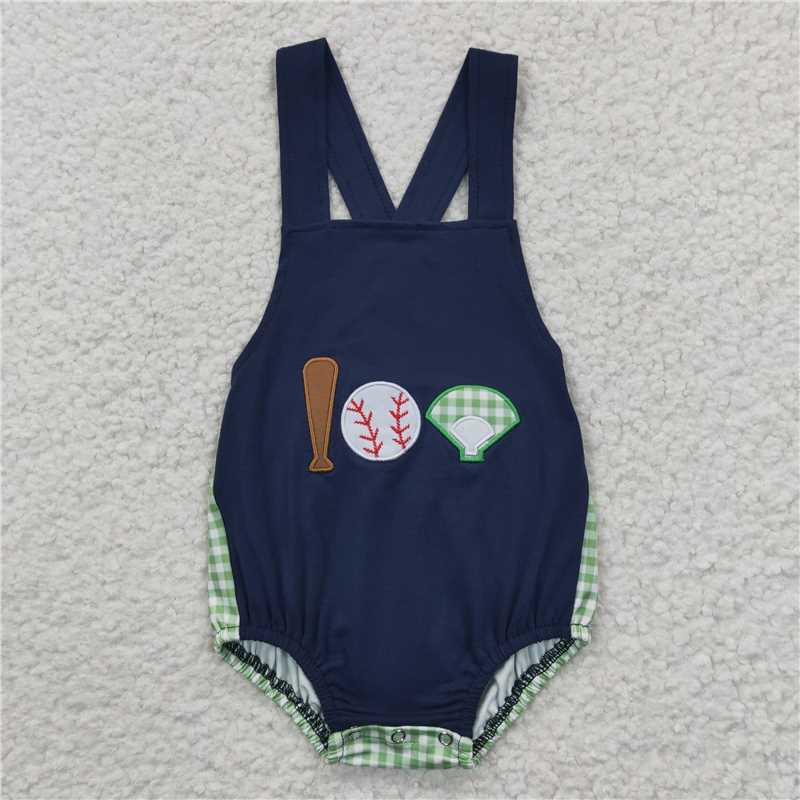 embroidery siblings baseball kids outfits match baby rompers and dress