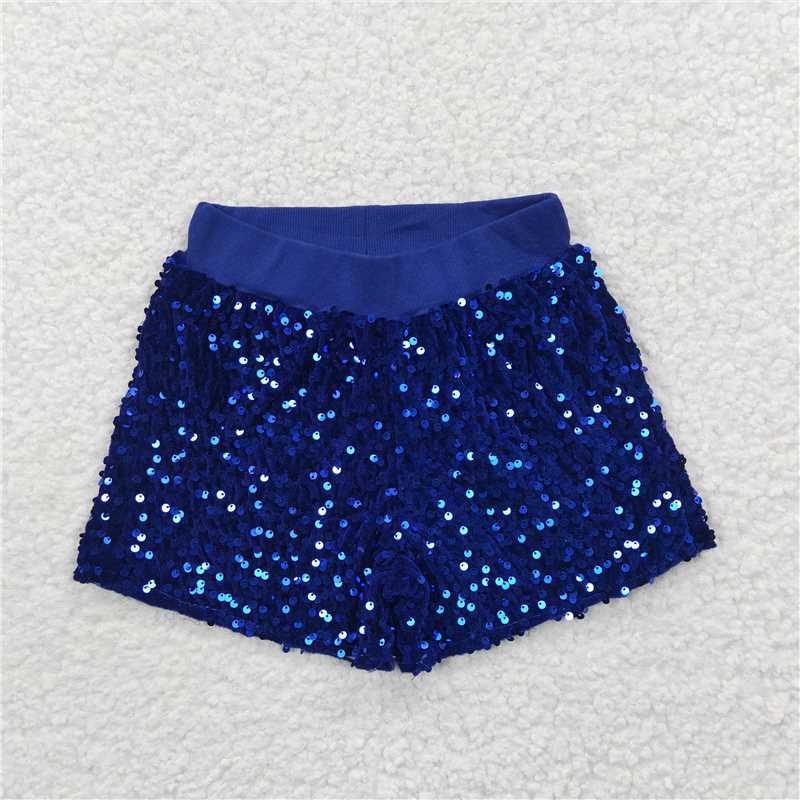 SS0038 blue sequins kids girls Shorts