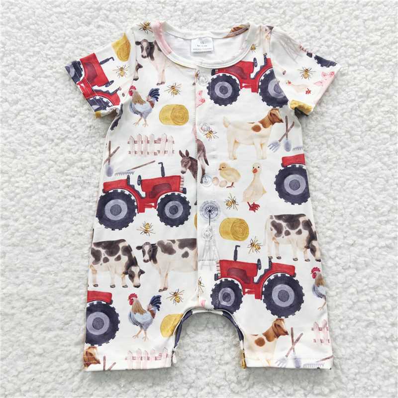 farm jumpsuit boy rompers kids baby clothes