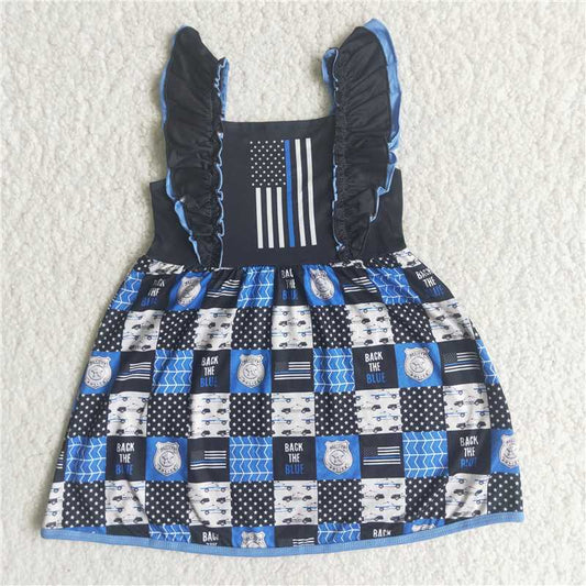 lovely carton girls dress summer Policemen skirt