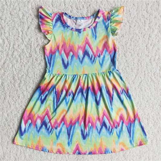 lovely carton girls dress summer tie dye skirt