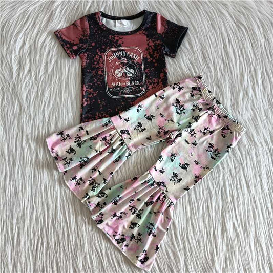 cash shirt bell pants girls sets kids clothes