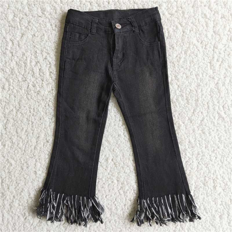 black tassel bell jeans long pants