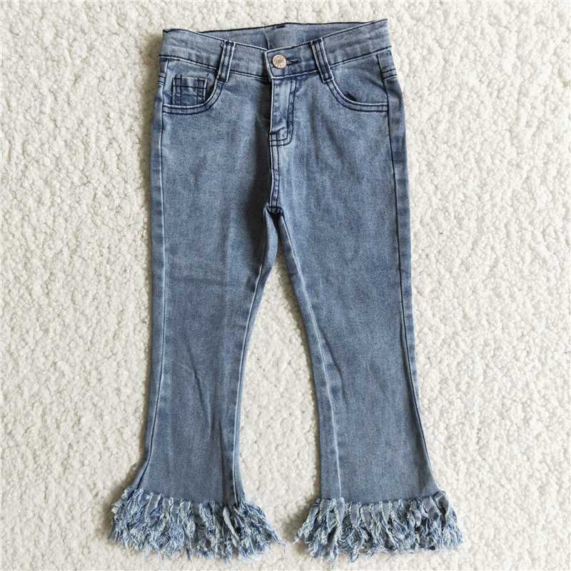 blue tassel bell jeans long pants