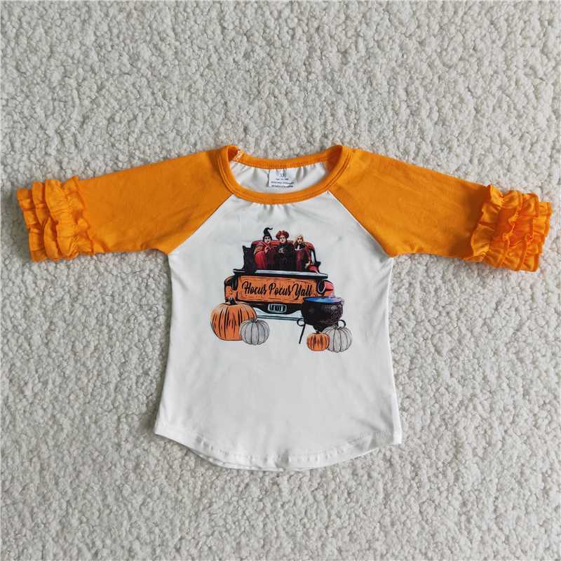 pumpkin girls long sleeve shirt halloween top