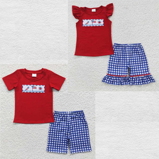 embroidery july 4th kids clothes popsicle boys match girls