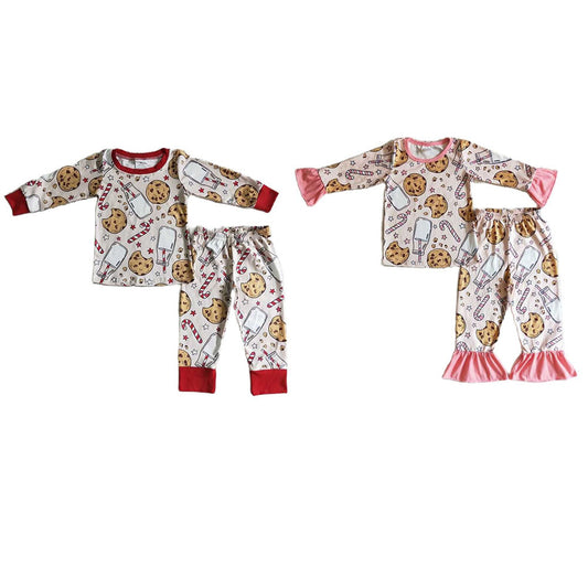 Christmas pajamas suit Milk Cookies sleep outfits kids clothes