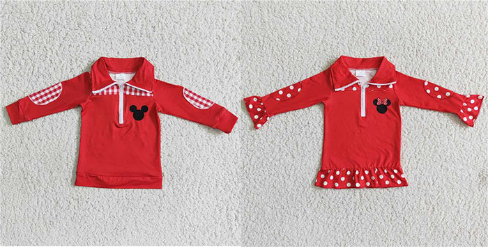 pullover red boys matching girls long sleeve shirt fall spring tops