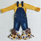 4.16yellow long sleeve shirt and jeans overall  sunflower outfits （shirt and jeans can be purchased separately）