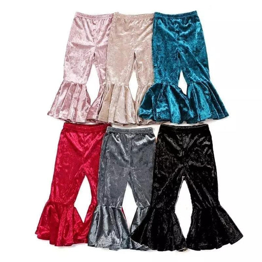 velvet bell pants girls trousers