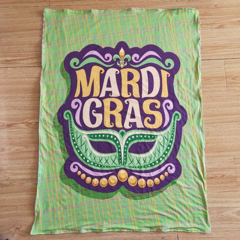 Mardi gras kid blankets size 29X43 inches milk silk and cotton