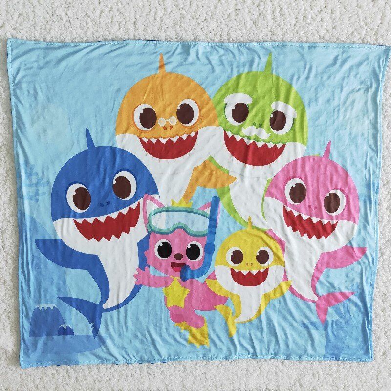 Shark Kids blankets size 29X32.68 inches milk silk and cotton