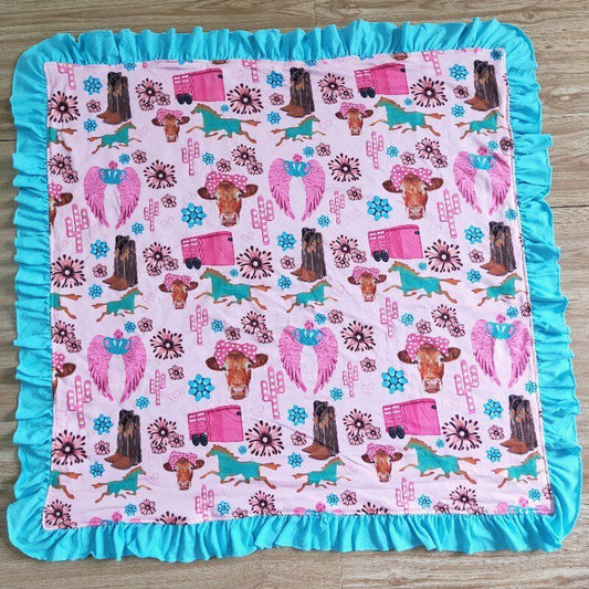 Westerns kids blankets size 29X32.68 inches milk silk and cotton