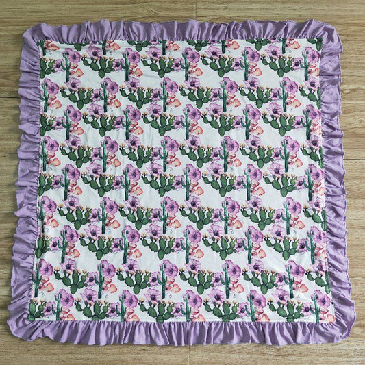 purple cactus kids blankets size 29X32.68 inches milk silk and cotton